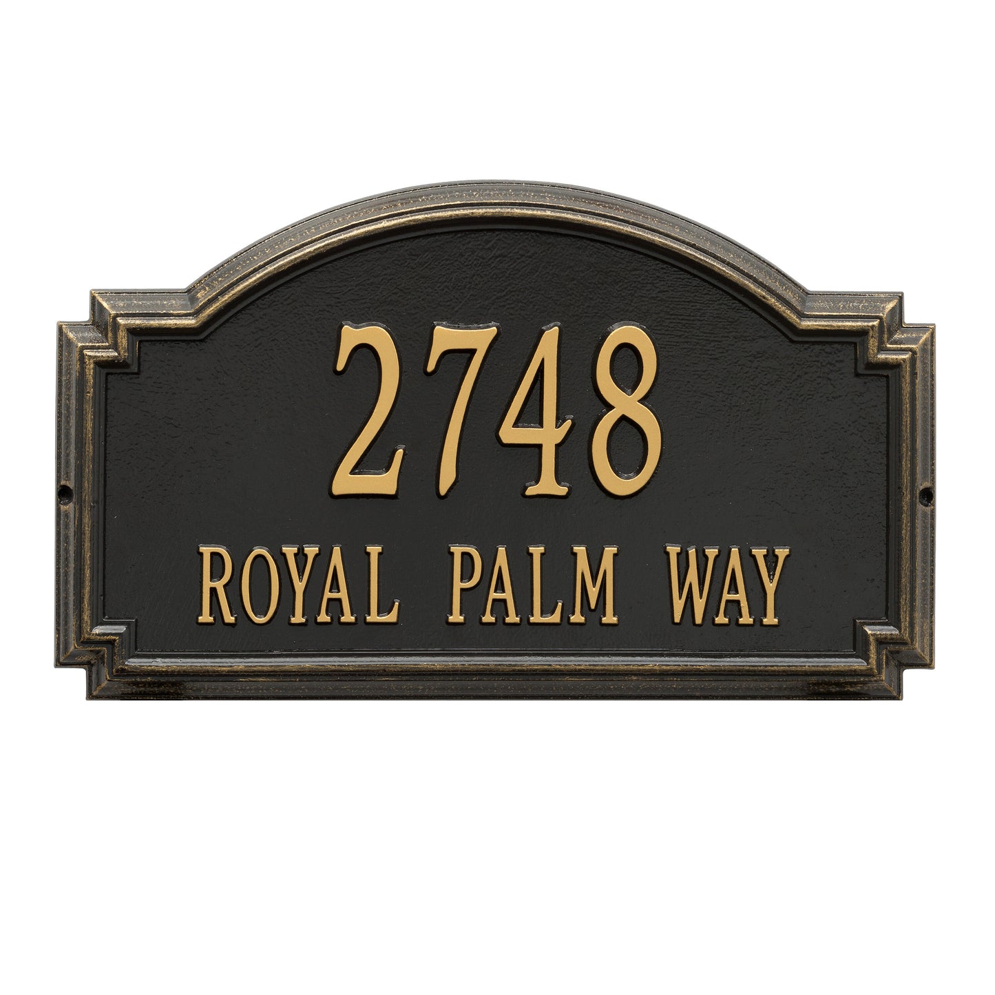 Whitehall Products Williamsburg Estate Wall Plaque Two Line Black/silver