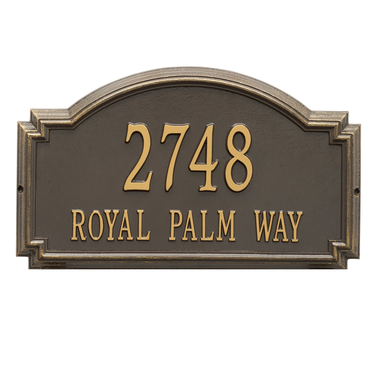 Whitehall Products Williamsburg Estate Wall Plaque Two Line Black/gold