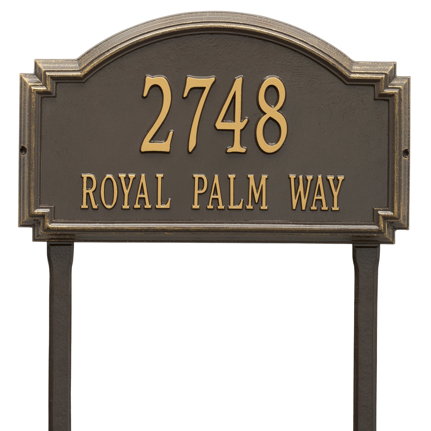 Whitehall Products Williamsburg Estate Lawn Plaque Two Line Black/silver