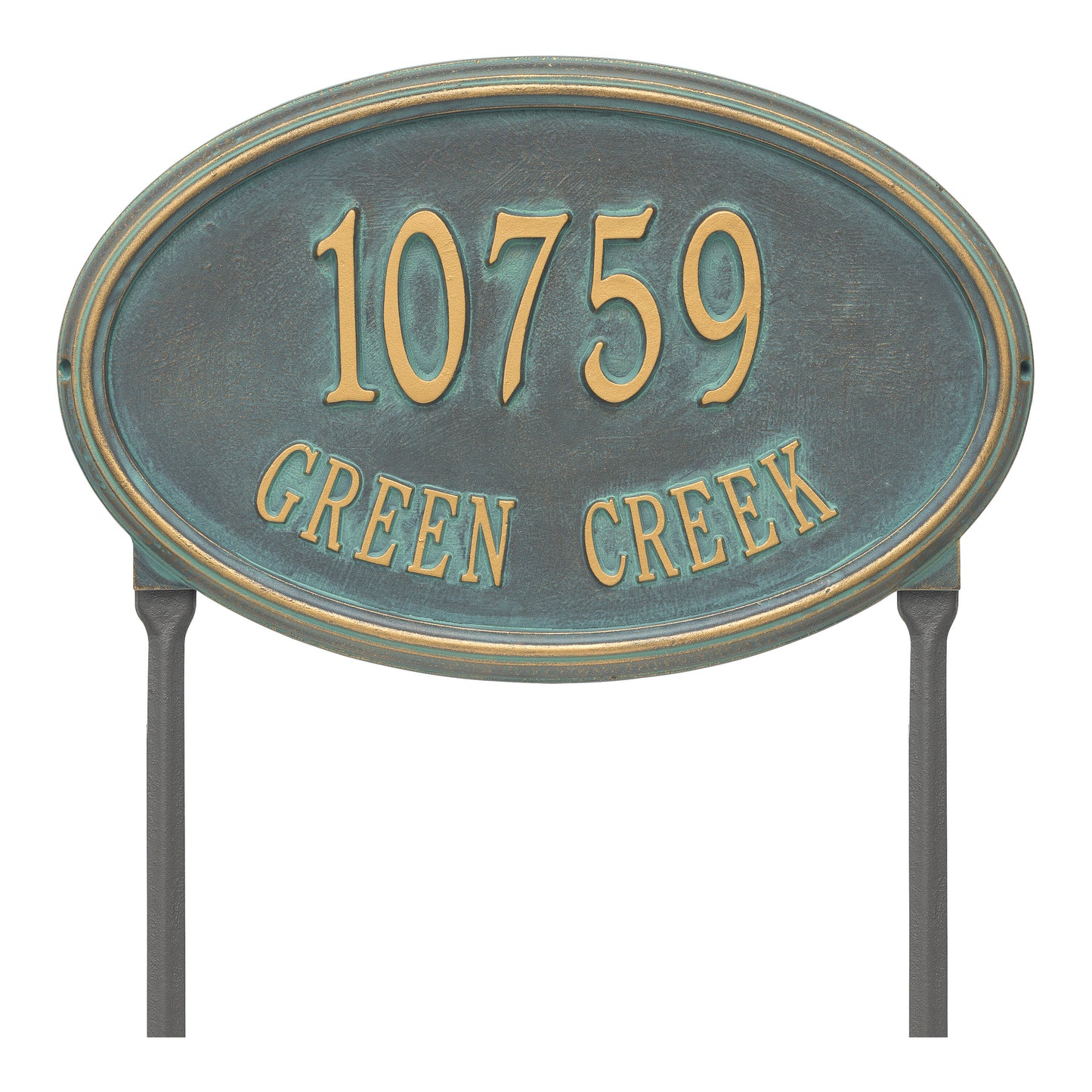 Whitehall Products Personalized Concord Oval Estate Lawn Plaque Two Line Oil Rubbed Bronze