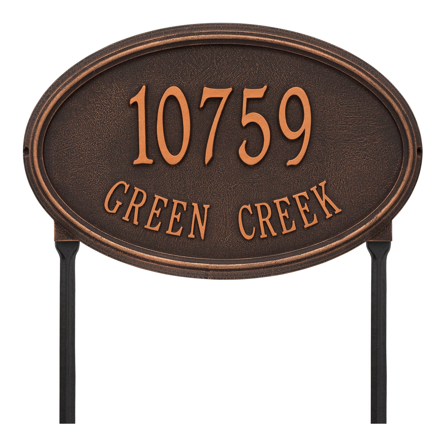 Whitehall Products Personalized Concord Oval Estate Lawn Plaque Two Line Bronze/gold