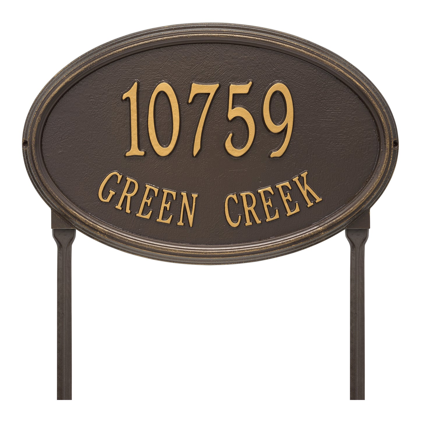 Whitehall Products Personalized Concord Oval Estate Lawn Plaque Two Line