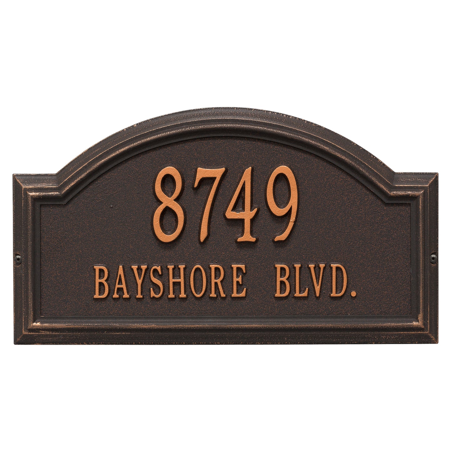 Whitehall Products Providence Arch Standard Wall Plaque Two Line Bronze/gold