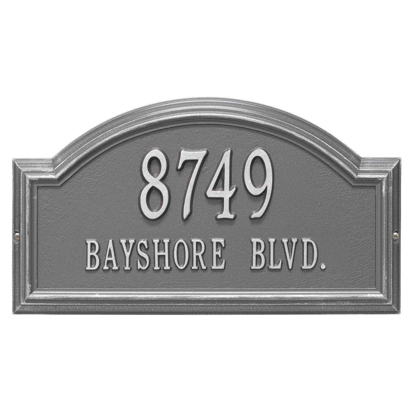 Whitehall Products Providence Arch Standard Wall Plaque Two Line Black/silver