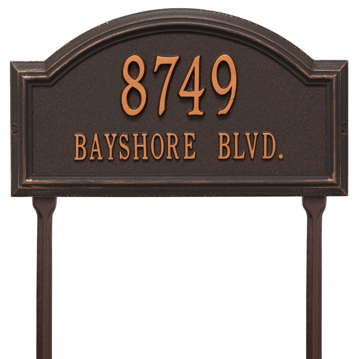 Whitehall Products Providence Arch Standard Lawn Plaque Two Line Black/gold