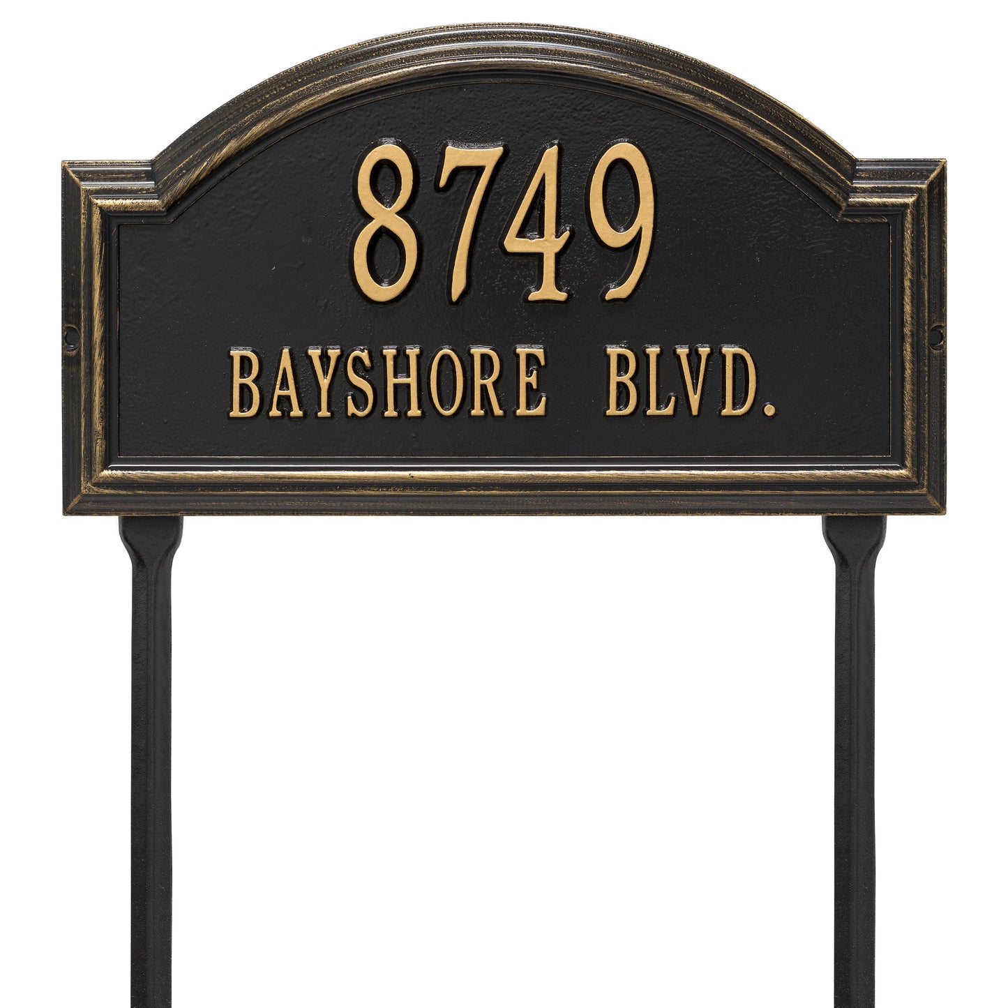 Whitehall Products Providence Arch Standard Lawn Plaque Two Line Bronze/gold