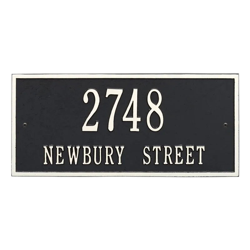 Whitehall Products Hartford Standard Wall Plaque Two Lines Green/gold
