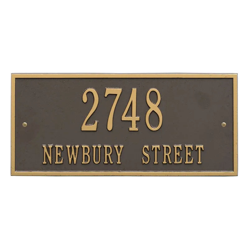 Whitehall Products Hartford Standard Wall Plaque Two Lines Pewter Silver