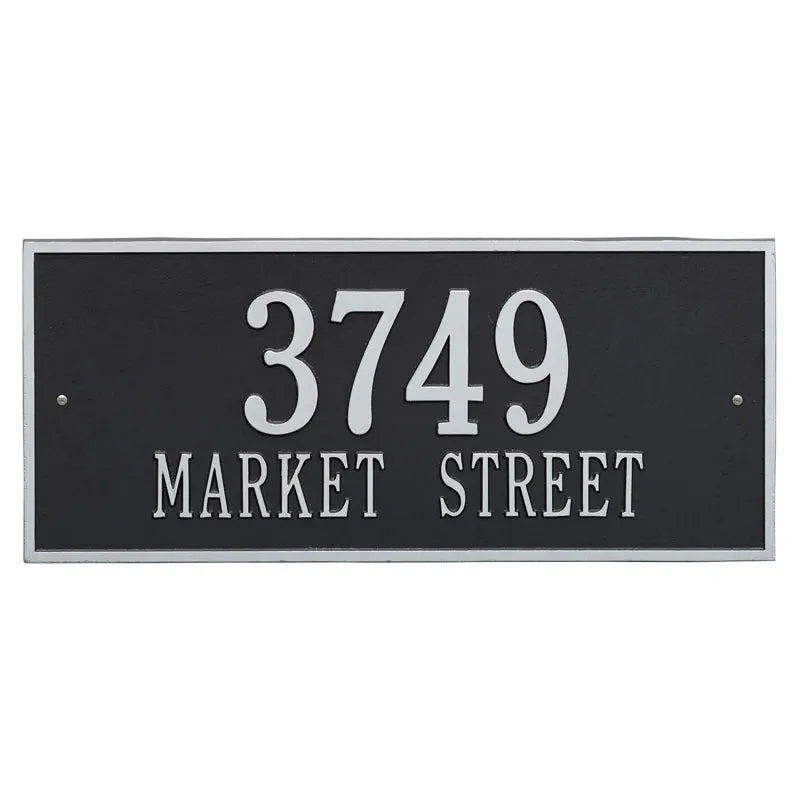 Whitehall Products Hartford Estate Wall Plaque Two Lines Black/silver