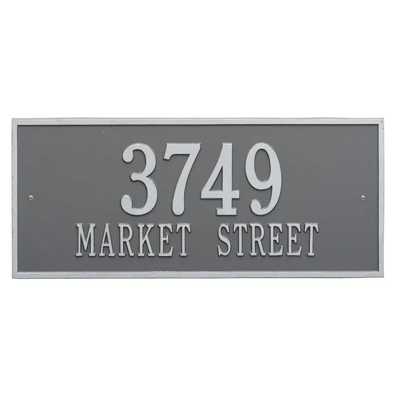 Whitehall Products Hartford Estate Wall Plaque Two Lines Pewter Silver