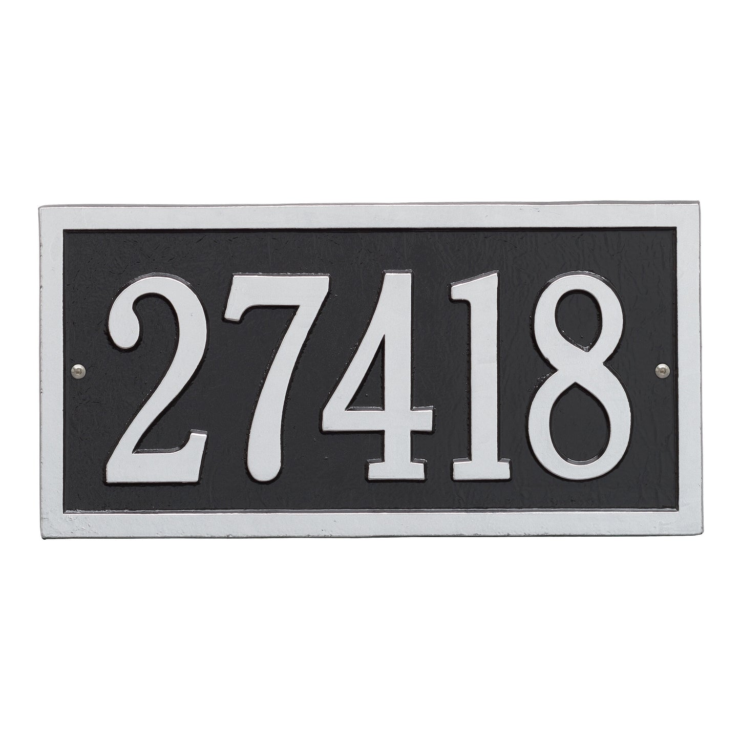 Whitehall Products Bismark Standard Wall Plaque One Line Black/white