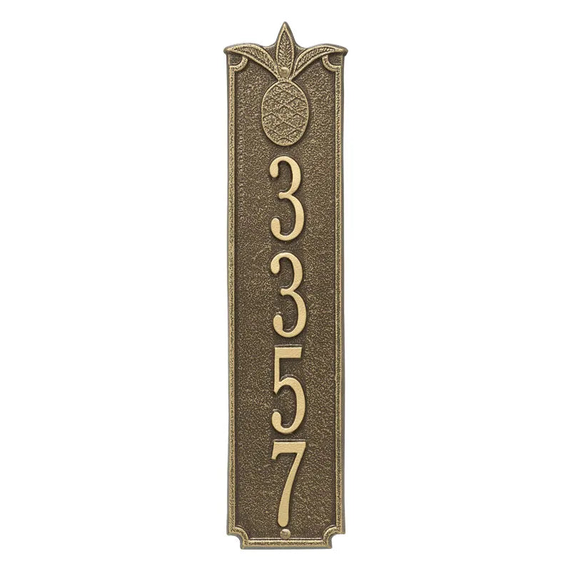 Whitehall Products Personalized Pineapple Vertical Wall Plaque Antique Copper