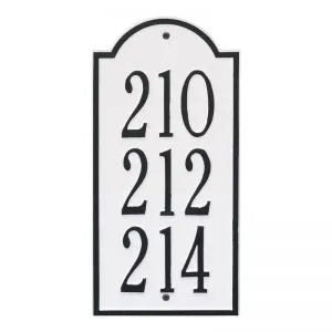 Whitehall Products New Bedford Wall Plaque Three Lines White/black