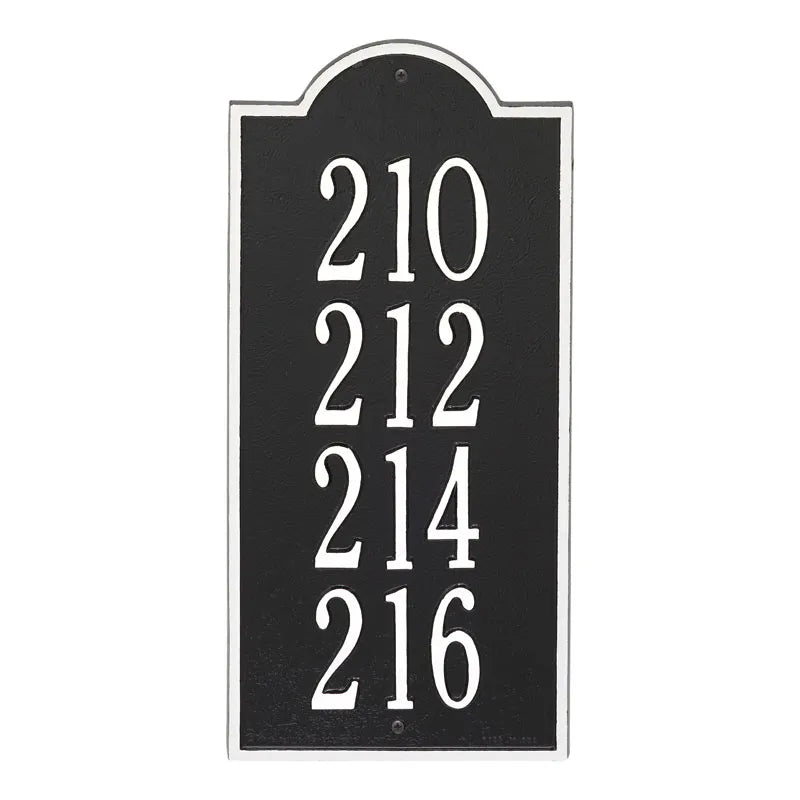Whitehall Products New Bedford Large Wall Plaque Four Lines White/black