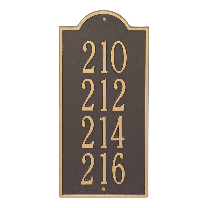 Whitehall Products New Bedford Large Wall Plaque Four Lines Bronze/gold