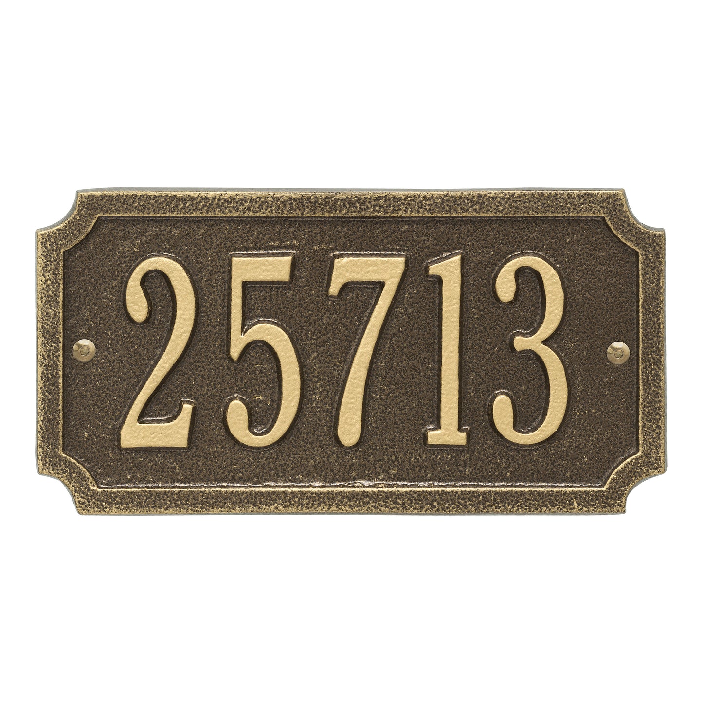Whitehall Products Personalized Cut Corner Rectangle Standard Plaque One Line Antique Copper