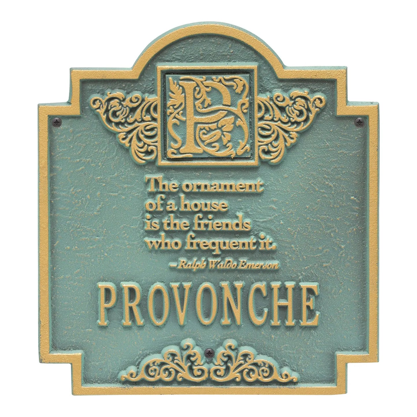 Whitehall Products Emerson Monogram Plaque - Rational Plaques