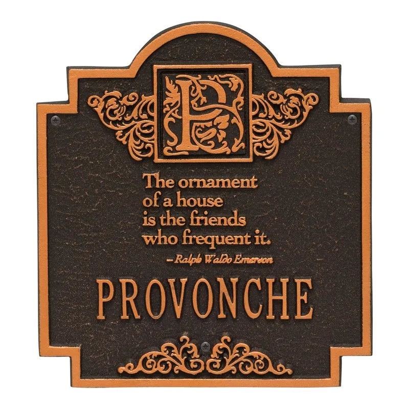 Whitehall Products Emerson Monogram Plaque - Rational Plaques