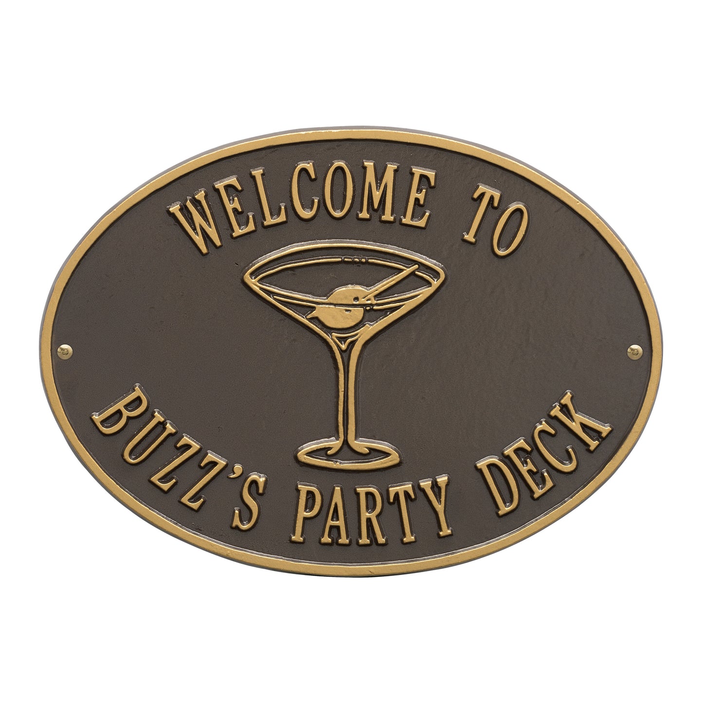 Whitehall Products Personalized Martini Plaque Two Lines