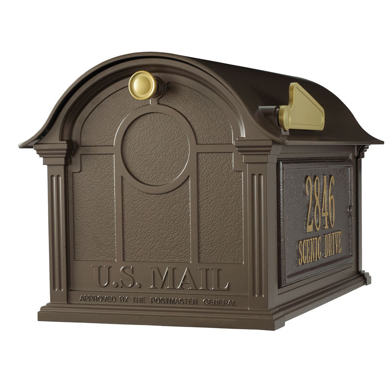 Whitehall Products Balmoral Mailbox W Side Address Plaques Bronze