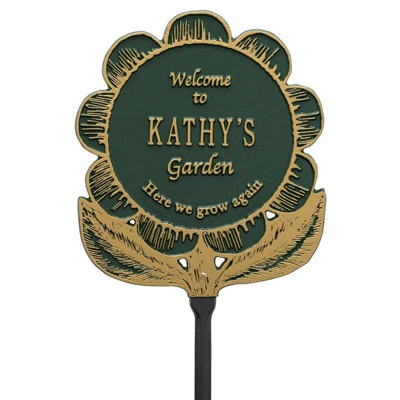Whitehall Products Garden Flower Personalized Lawn Plaque One Line