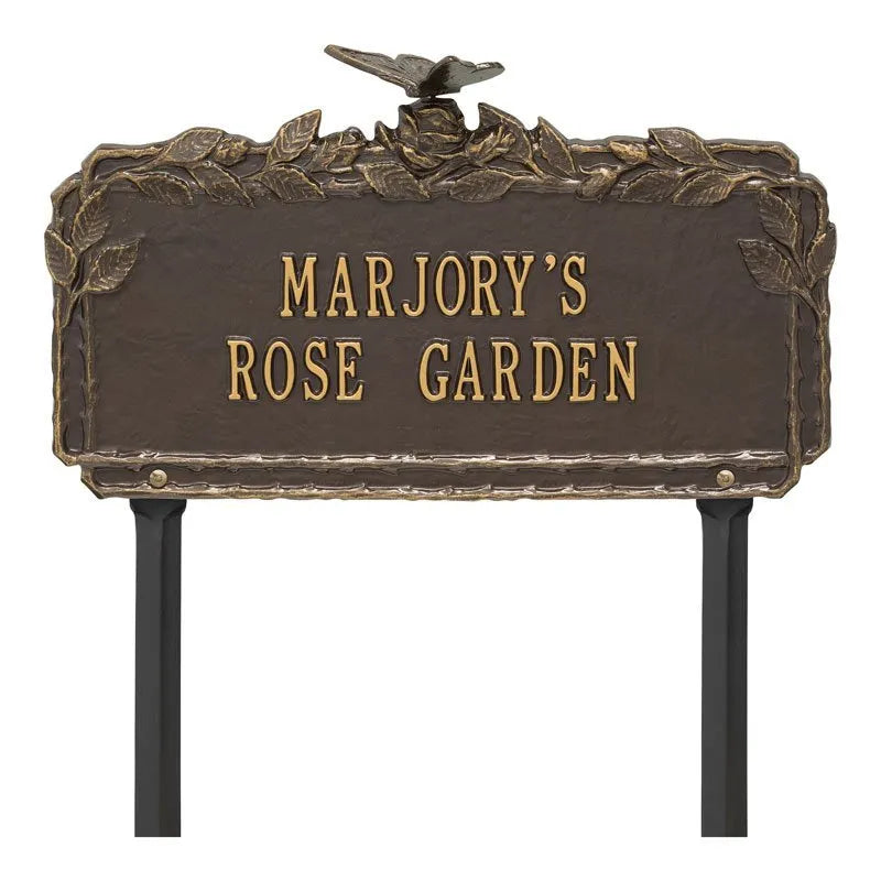 Whitehall Products Butterfly Rose Garden Personalized Lawn Plaque Two Lines