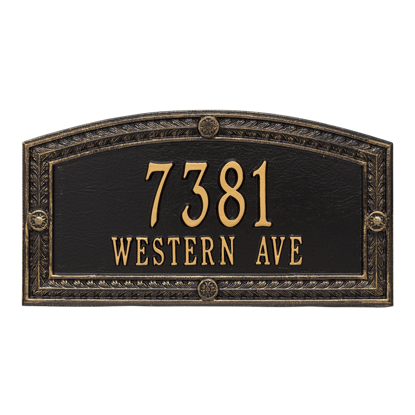 Whitehall Products Personalized Hamilton Standard Wall Plaque Two Line Black/silver