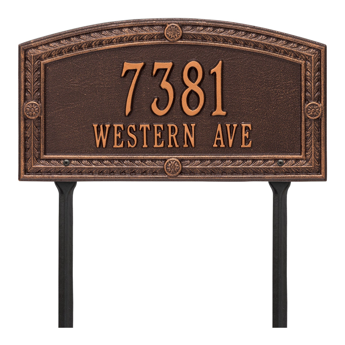 Whitehall Products Personalized Hamilton Standard Lawn Plaque Two Line Black/gold