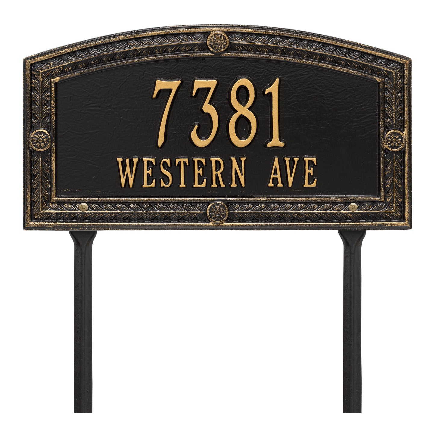 Whitehall Products Personalized Hamilton Standard Lawn Plaque Two Line Black/silver