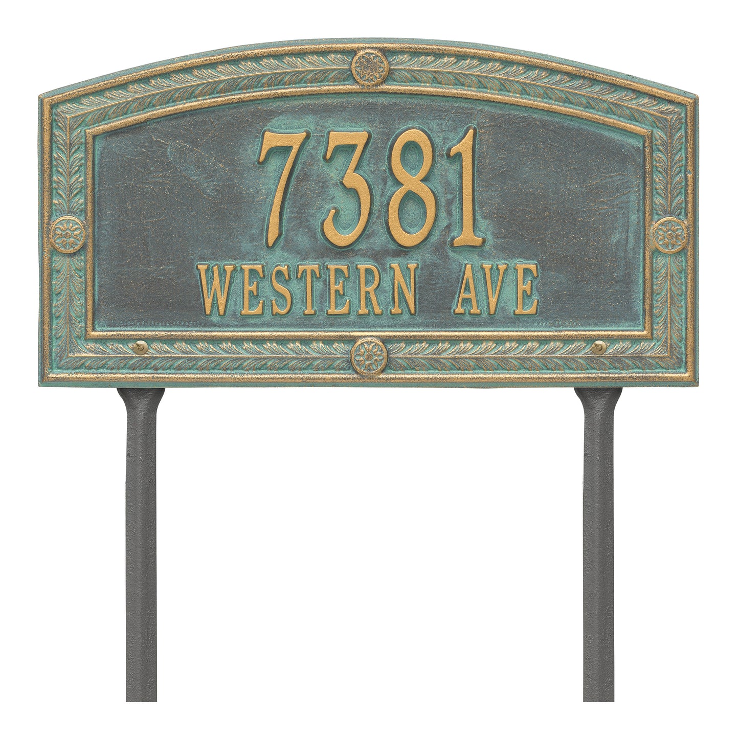 Whitehall Products Personalized Hamilton Standard Lawn Plaque Two Line Oil Rubbed Bronze