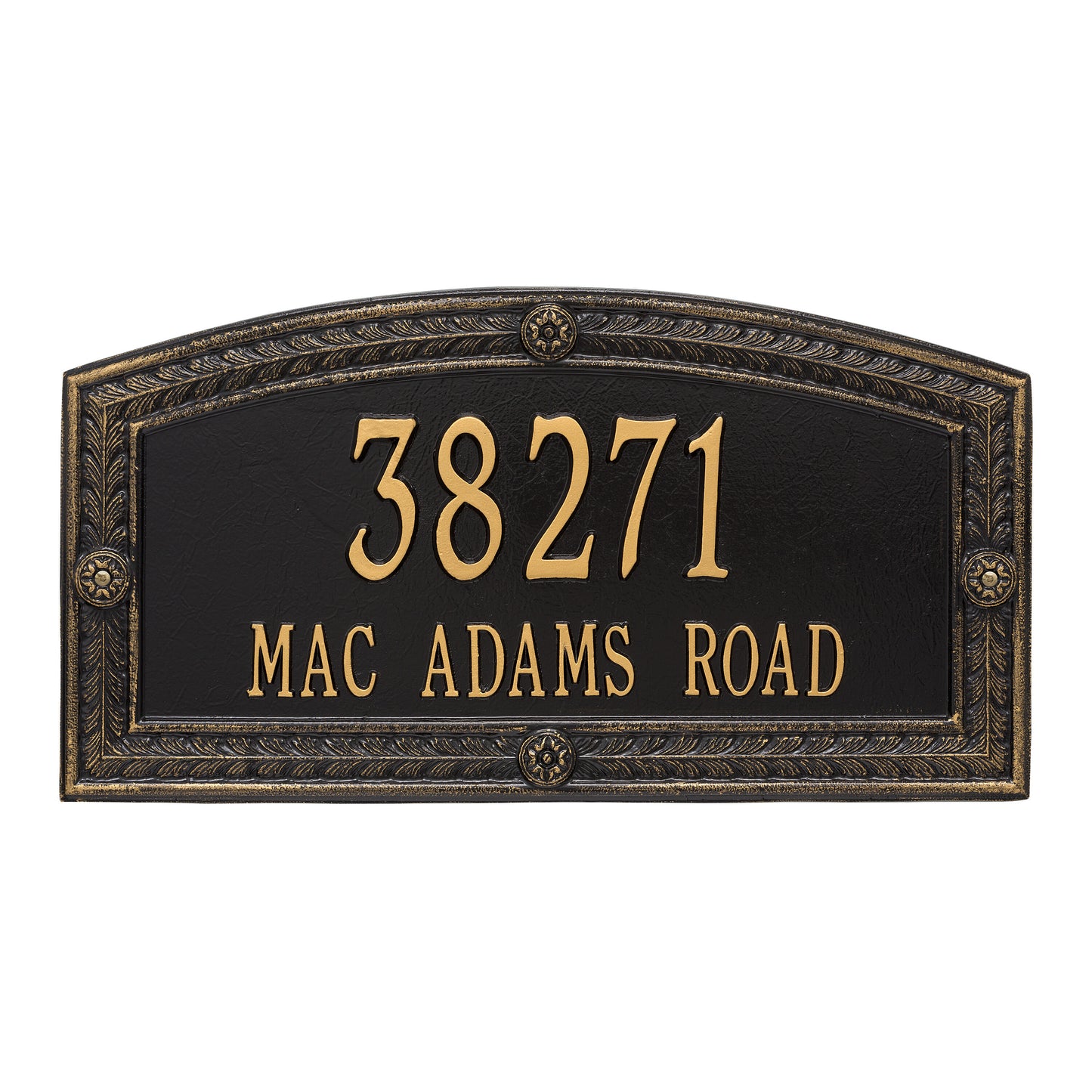 Whitehall Products Personalized Hamilton Estate Wall Plaque Two Line Black/silver