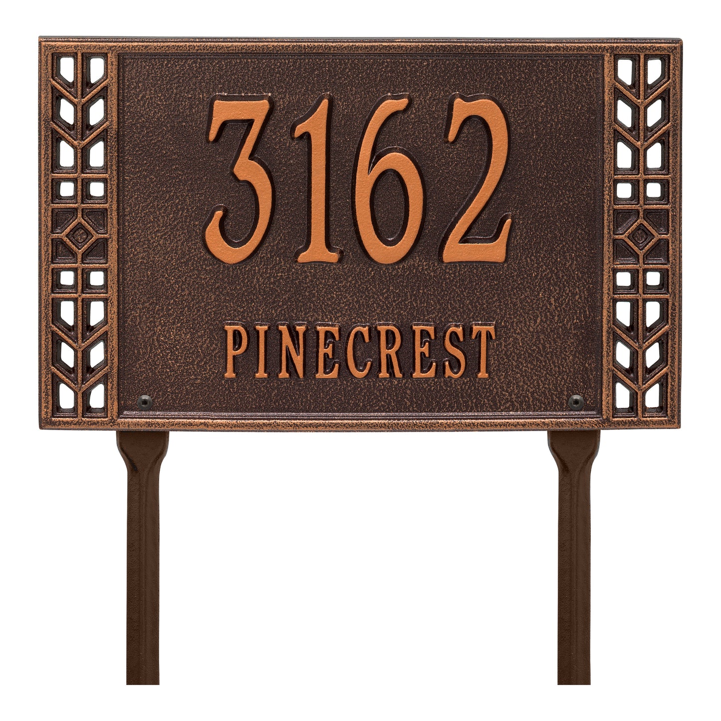 Whitehall Products Personalized Boston Standard Lawn Plaque Two Line Antique Copper