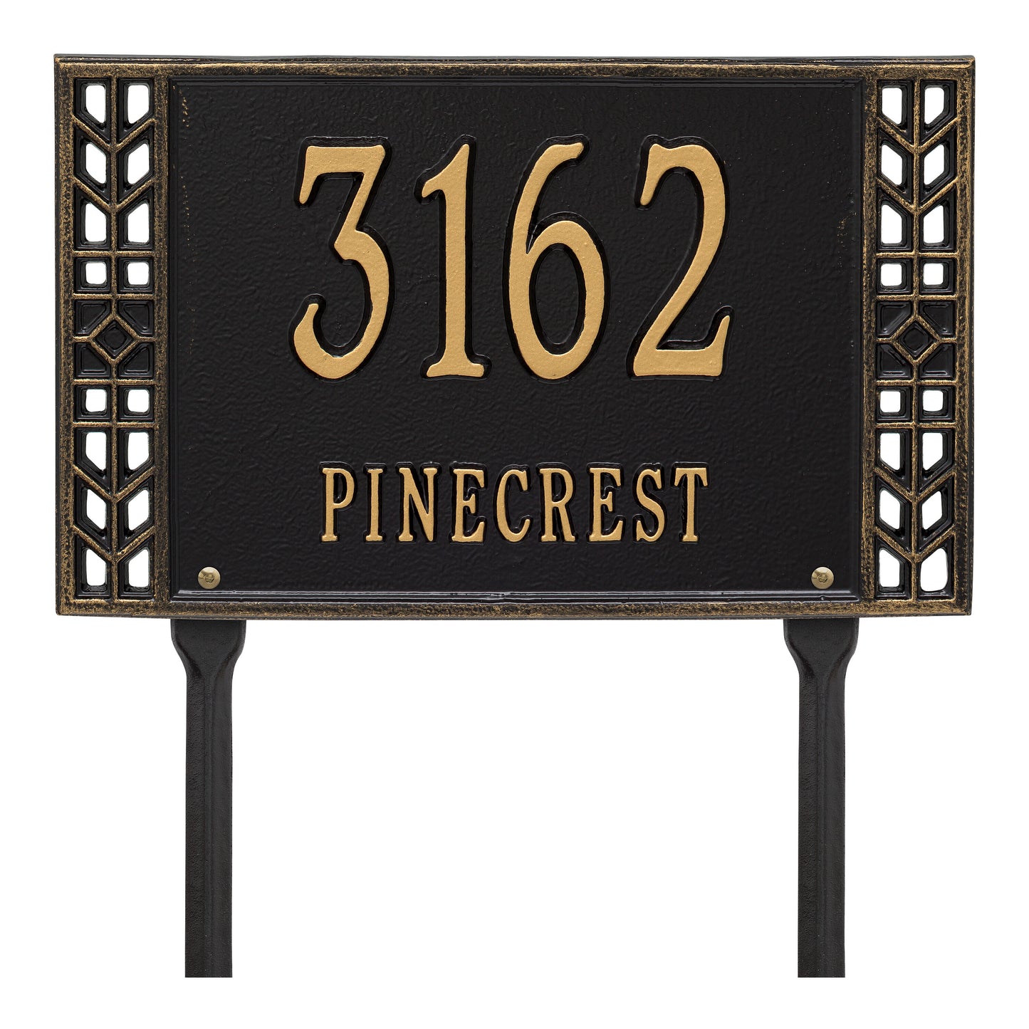 Whitehall Products Personalized Boston Standard Lawn Plaque Two Line Black/silver