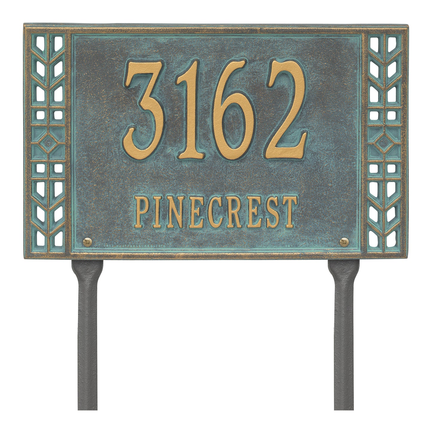 Whitehall Products Personalized Boston Standard Lawn Plaque Two Line Oil Rubbed Bronze