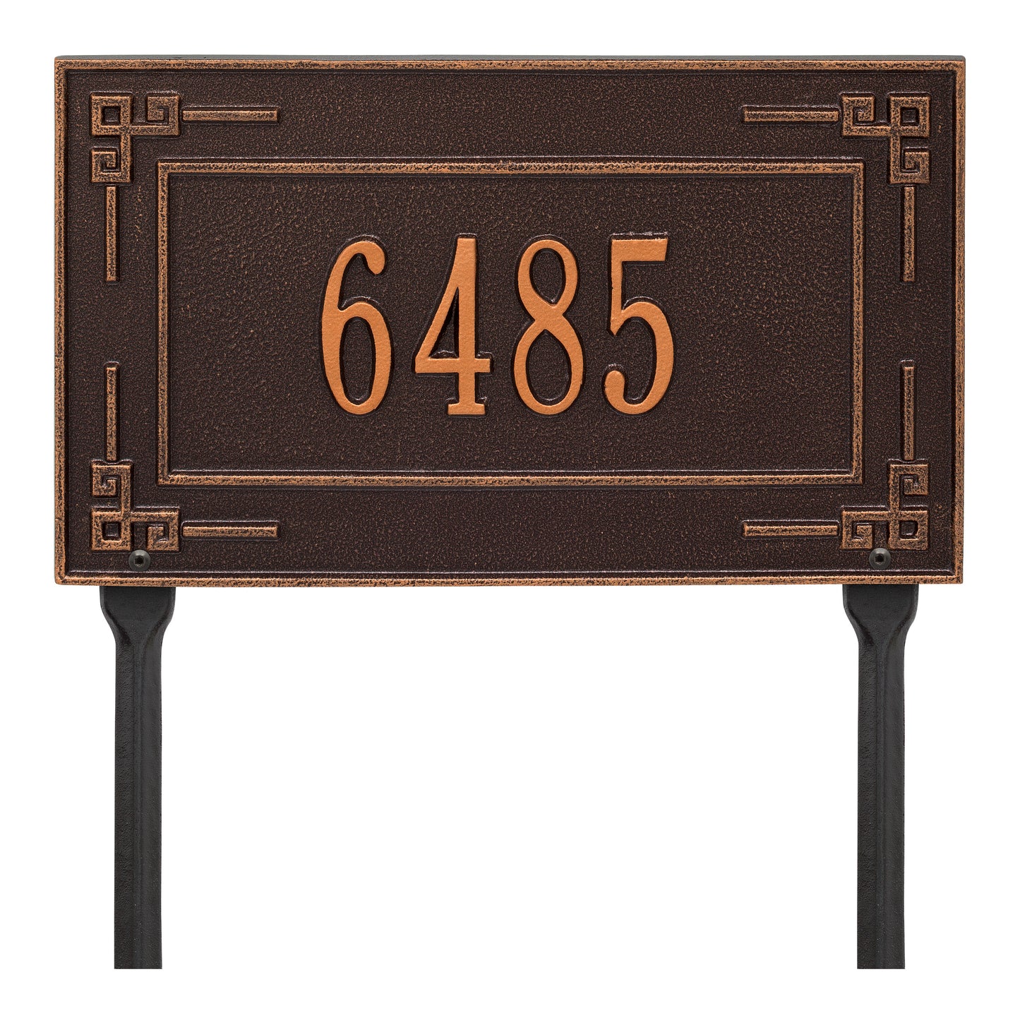 Whitehall Products Personalized Key Corner Standard Lawn Plaque One Line Black/gold