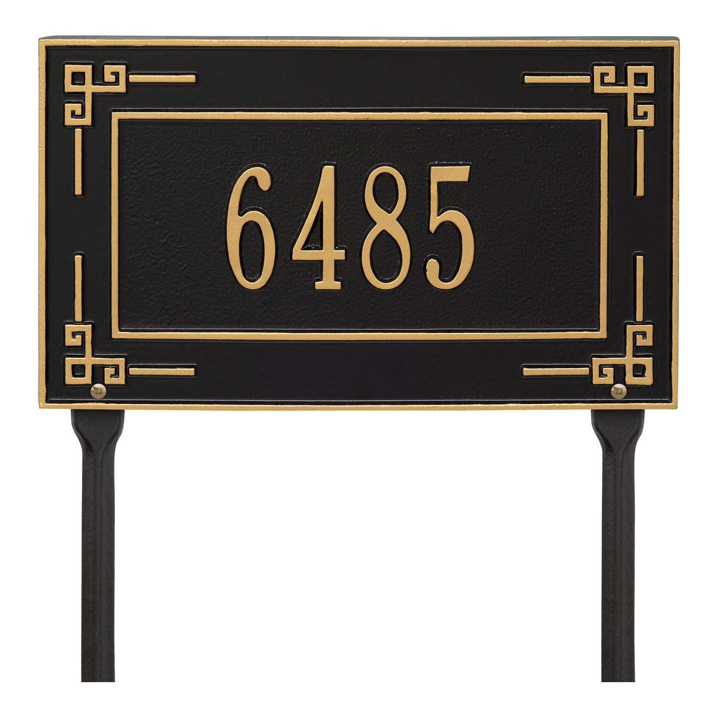Whitehall Products Personalized Key Corner Standard Lawn Plaque One Line Black/silver