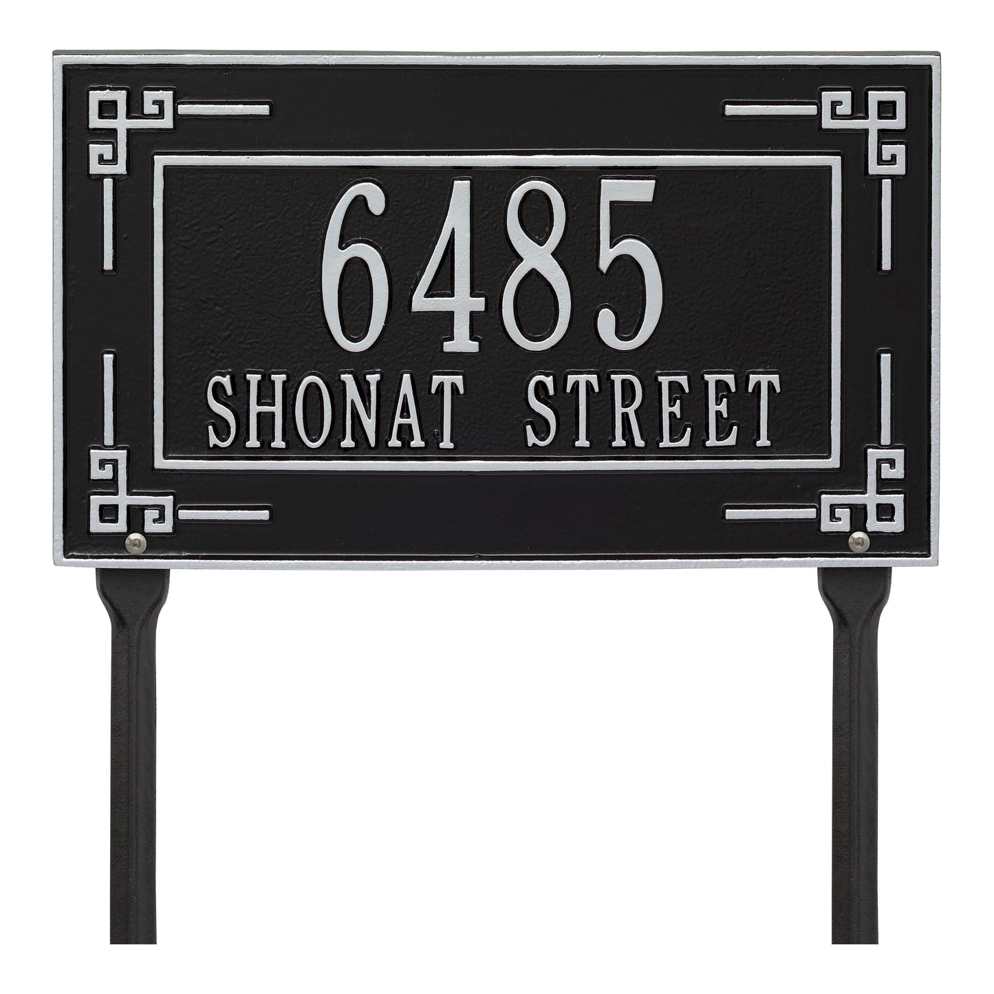 Whitehall Products Personalized Key Corner Standard Lawn Plaque Two Lines Oil Rubbed Bronze