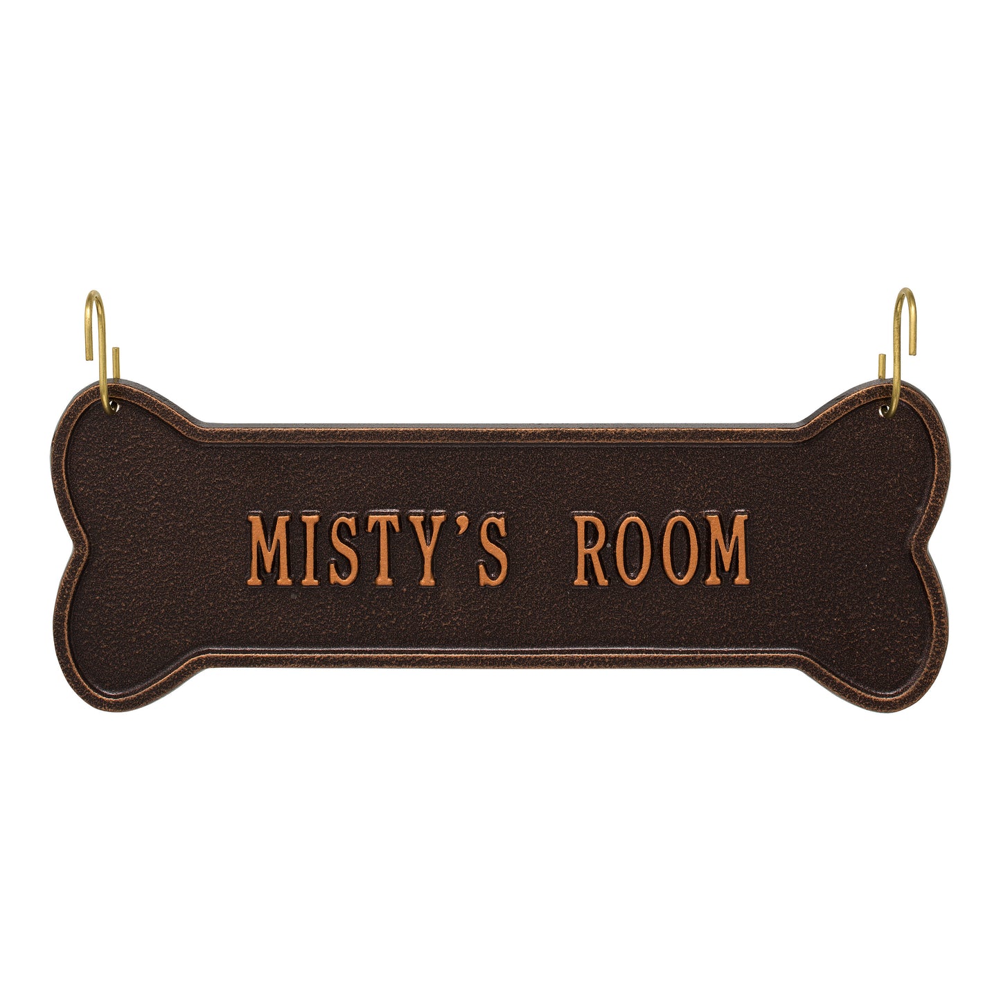 Whitehall Products Hanging Bone Personalized Crate Plaque One Line Bronze Verdigris