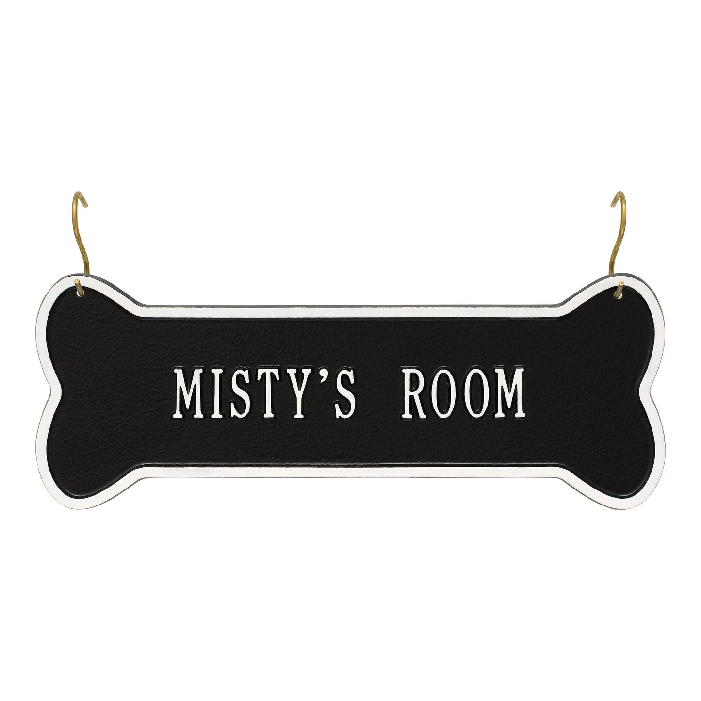 Whitehall Products Hanging Bone Personalized Crate Plaque One Line Dark Blue/white