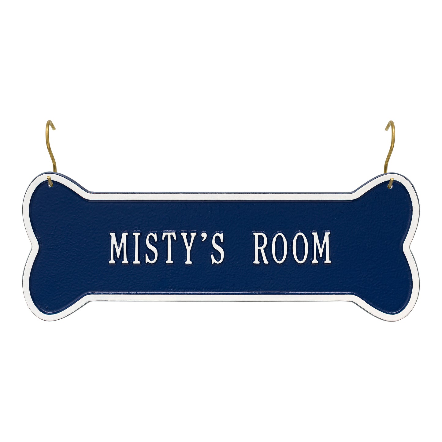 Whitehall Products Hanging Bone Personalized Crate Plaque One Line White/aruba Blue
