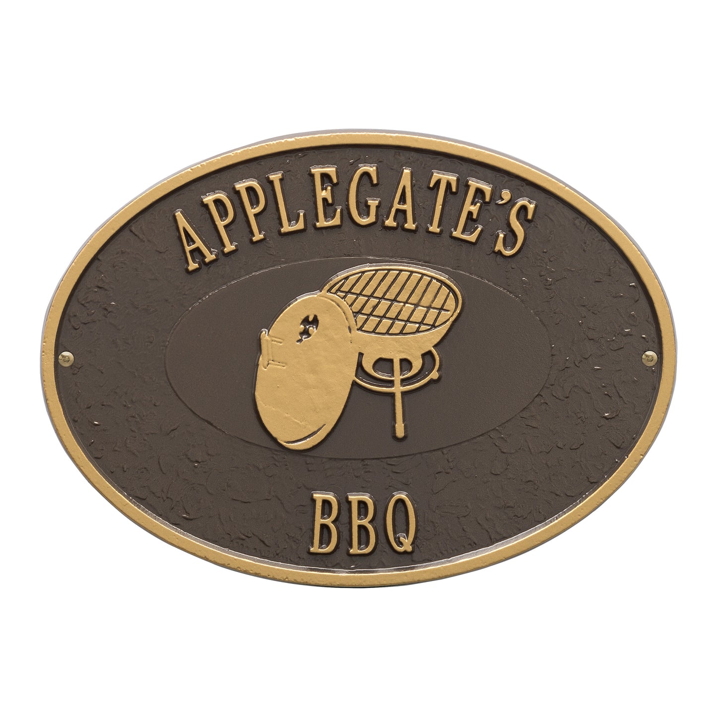 Whitehall Products Personalized Charcoal Grill Plaque Two Lines