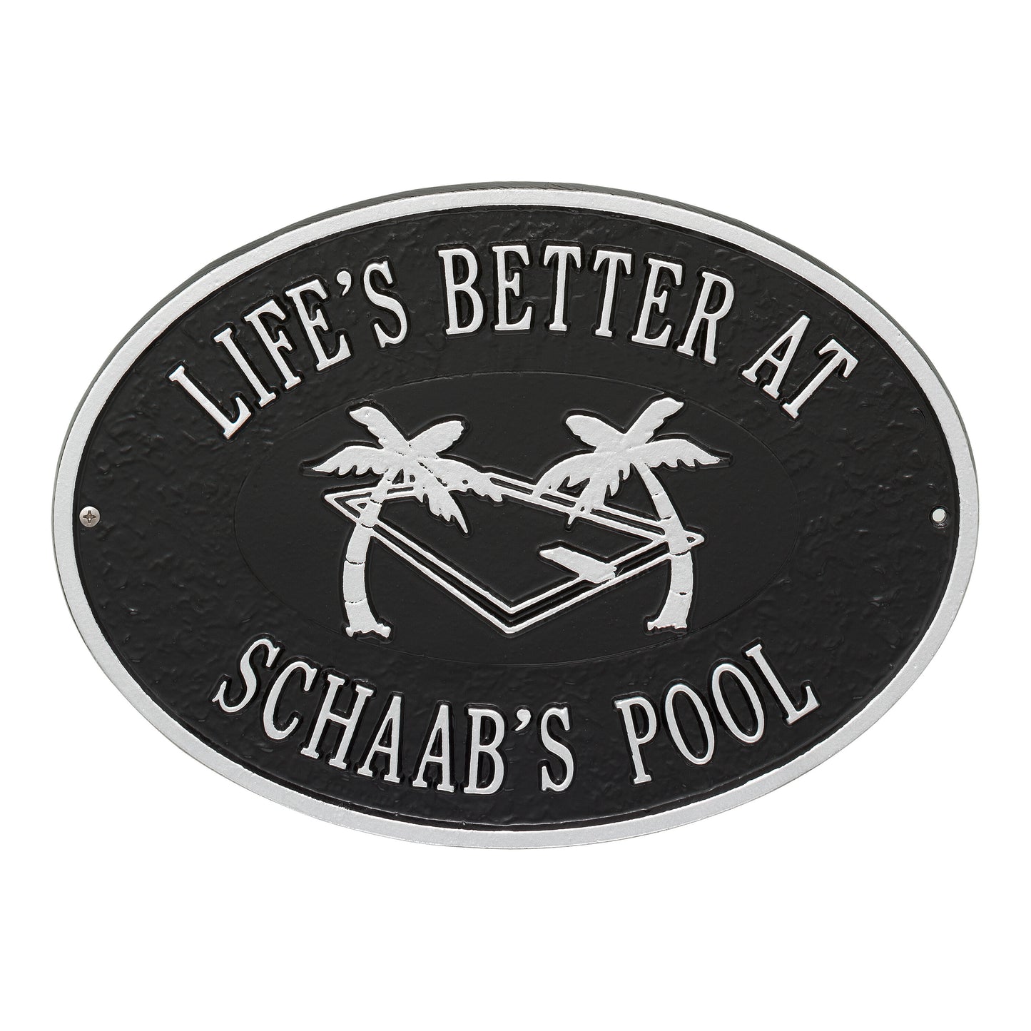 Whitehall Products Personalized Swimming Pool Party Plaque Two Lines Green/gold