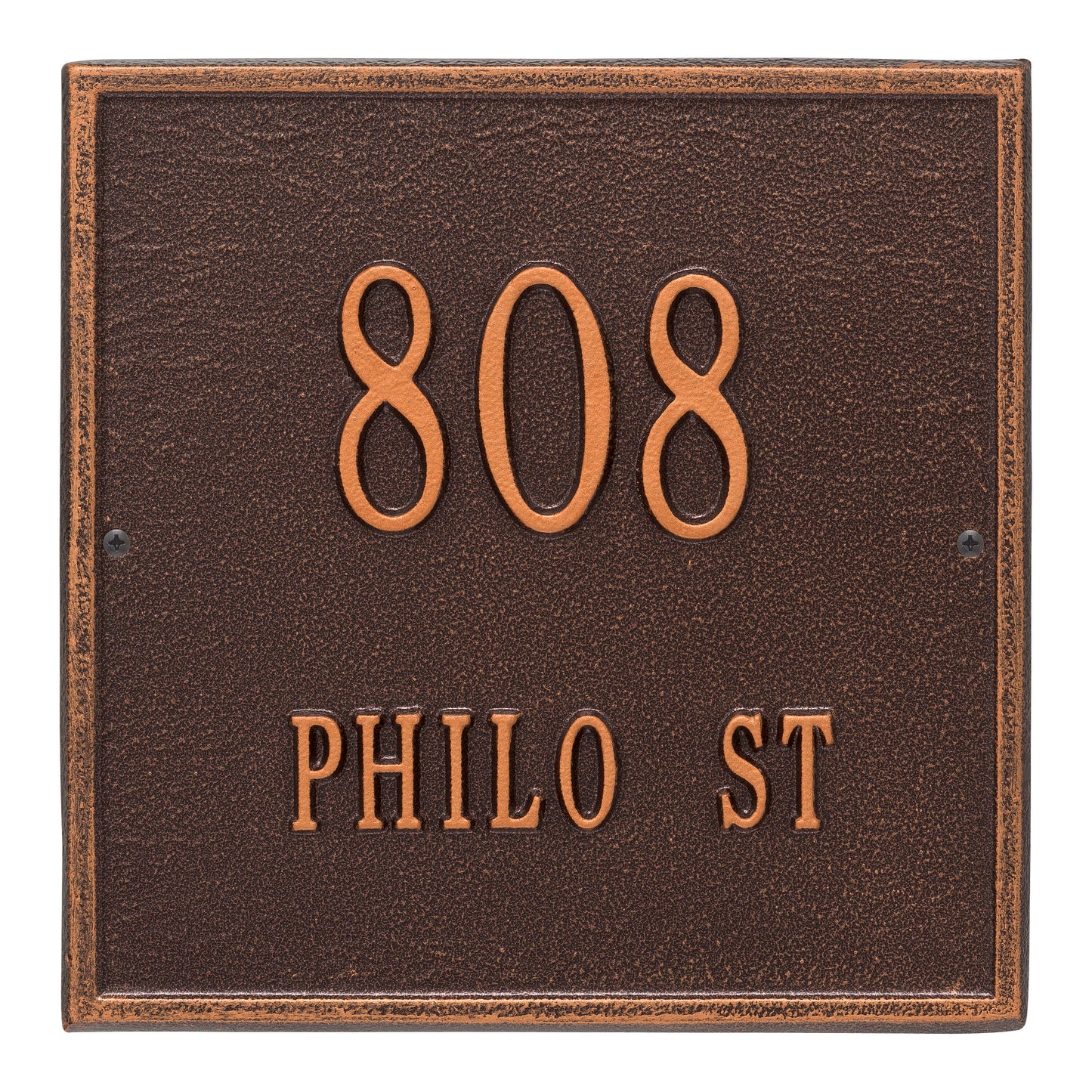 Whitehall Products Personalized Square Standard Wall Plaque Two Line Black/gold