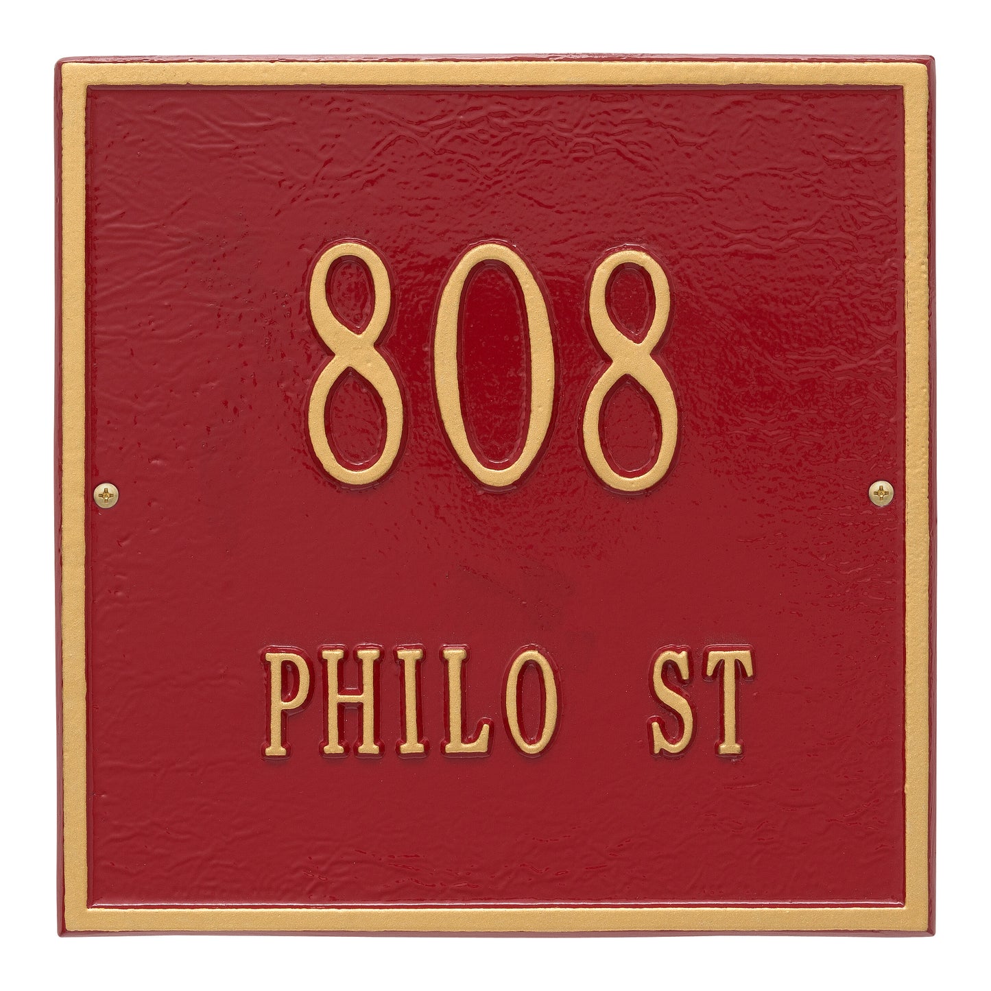 Whitehall Products Personalized Square Standard Wall Plaque Two Line White/gold
