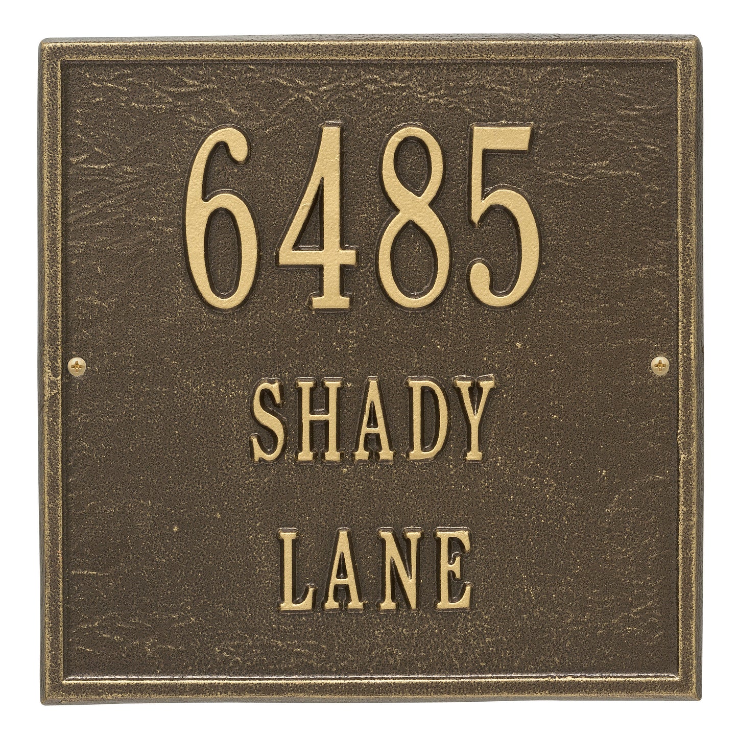 Whitehall Products Personalized Square Standard Wall Plaque Three Line Antique Copper