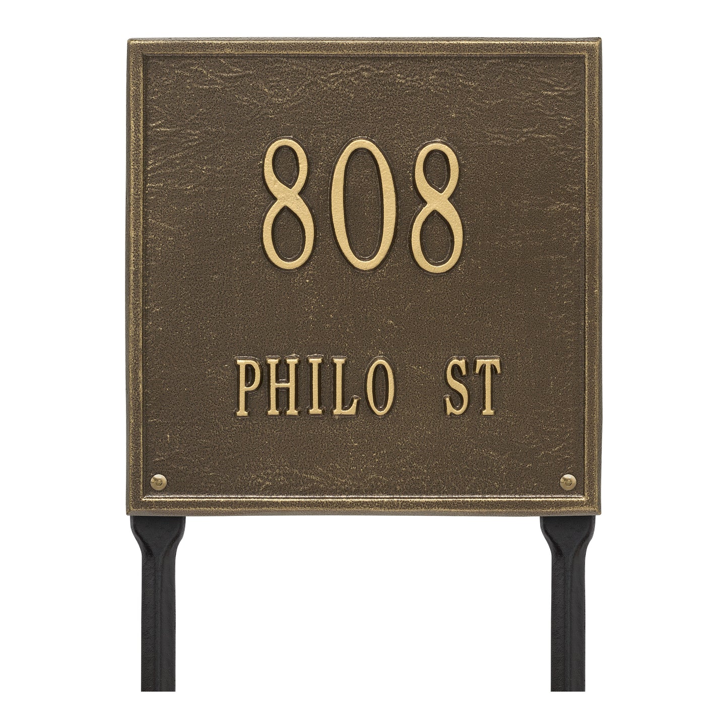 Whitehall Products Personalized Square Standard Lawn Plaque Two Line Antique Copper