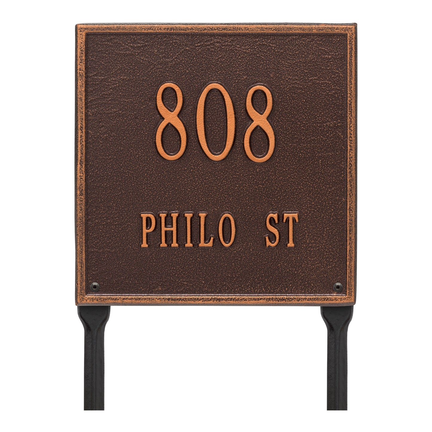 Whitehall Products Personalized Square Standard Lawn Plaque Two Line Black/gold