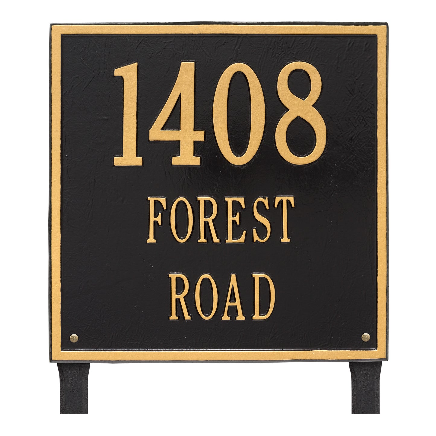 Whitehall Products Personalized Square Estate Lawn Plaque Three Line Black/silver