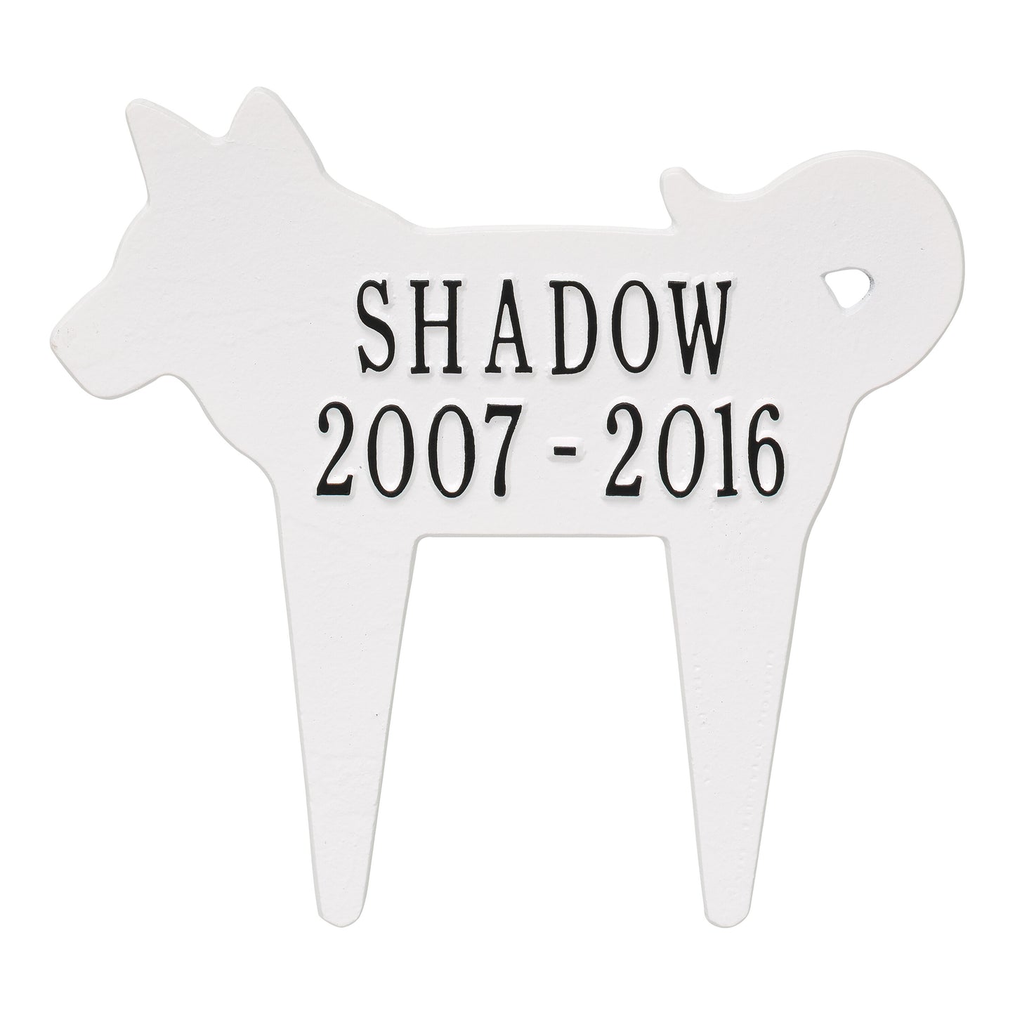 Whitehall Products Dog Silhouette Pet Memorial Personalized Lawn Plaque Two Lines