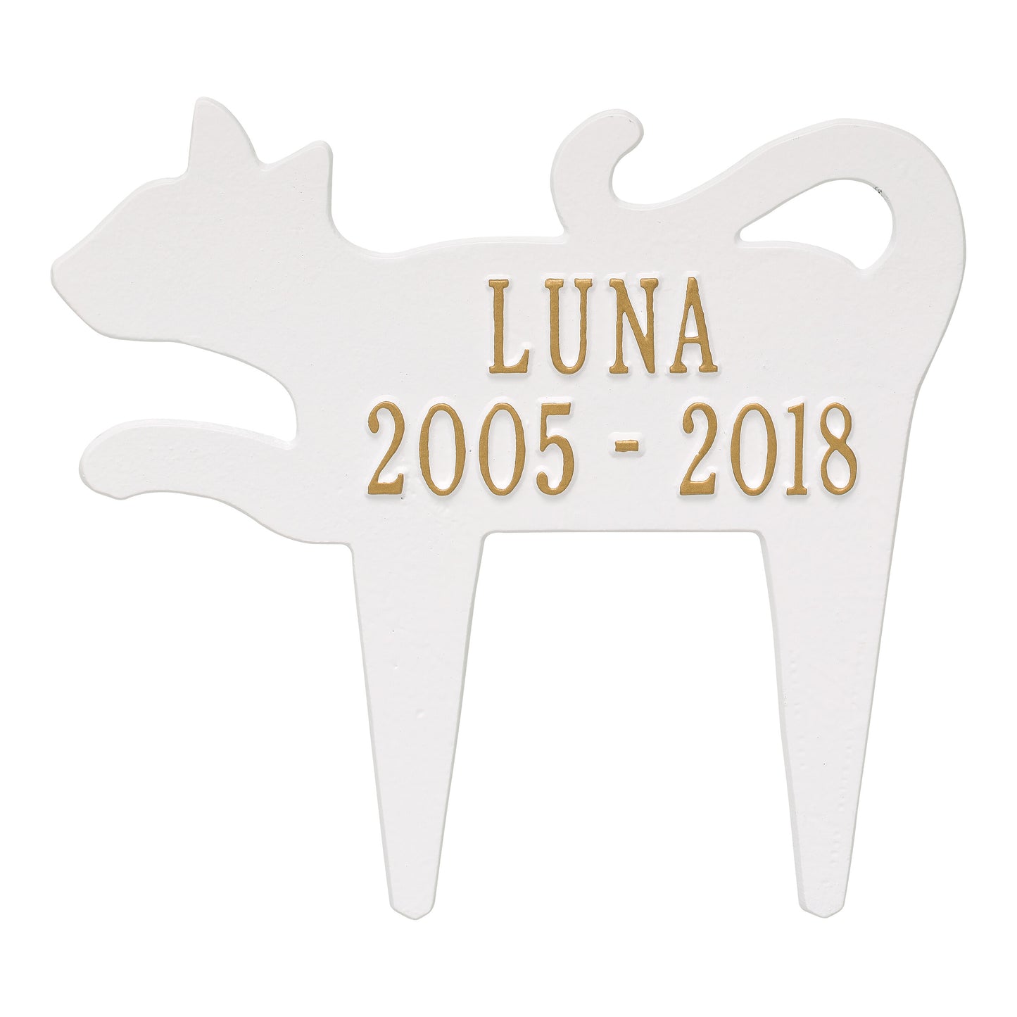 Whitehall Products Cat Silhouette Pet Memorial Personalized Lawn Plaque Two Lines